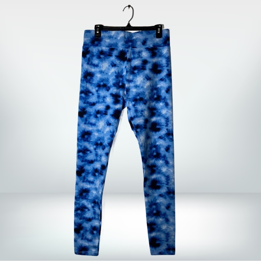 LOGO by Lori Goldstein Printed Tie-Dye Knit Pull On Leggings Blue Peacoat Small